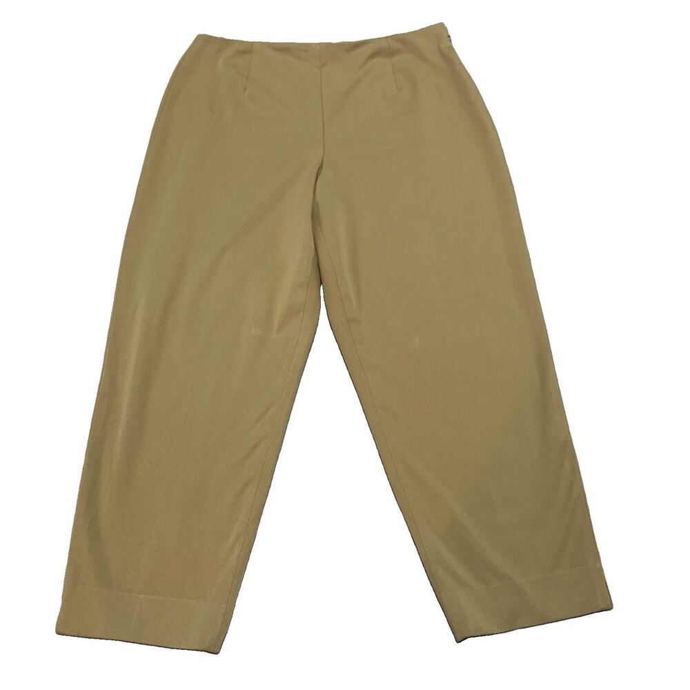 Vintage Talbots High Rise Straight Leg Ankle Pants Tan Stretch USA Size 18
